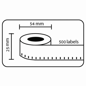 Dymo Labelwriter compatible etiketten 54x25mm wit 10 rollen