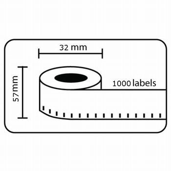 Dymo Labelwriter compatible etiketten 57x32mm wit 10 rollen