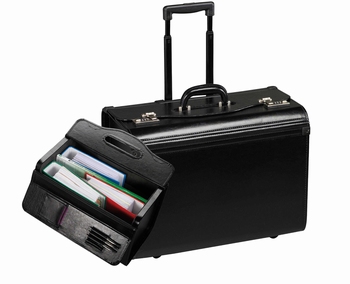 Rondo Pilotenkoffer trolley Lederlook zwart