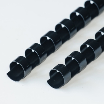 EUROP 24-Rings Plastic bindruggen  6mm zwart 100st.