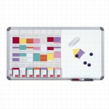 Nobo Planbord T-kaart + Whiteboard 8 kolom en 24 sleuven