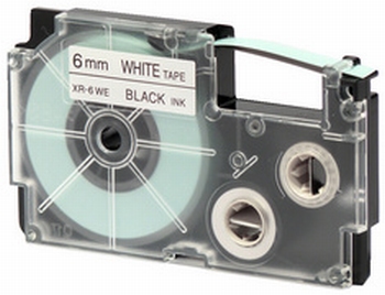 Casio Labelprinter Tape XR-6 - 6mm - 8m zwart op wit