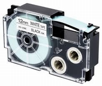 Casio Labelprinter Tape XR-12 - 12mm - 8m zwart op wit