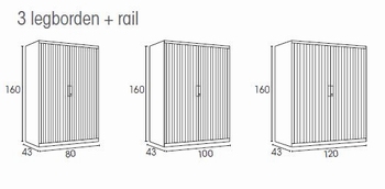 Roldeurkast Ariv - X' File 160 cm Hoog 80 cm Breed