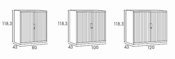 Roldeurkast Ariv - X' File 118.3 cm Hoog 100 cm Breed