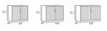 Roldeurkast Ariv - X' File 72.5 cm Hoog 100 cm Breed