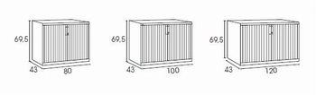 Roldeurkast Ariv - X' File 69.5 cm Hoog 80 cm Breed