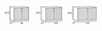 Roldeurkast Ariv - X' File 69.5 cm Hoog 120 cm Breed