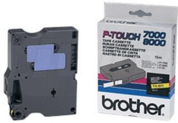 Brother Labeltape TX-611  6mm zwart op geel