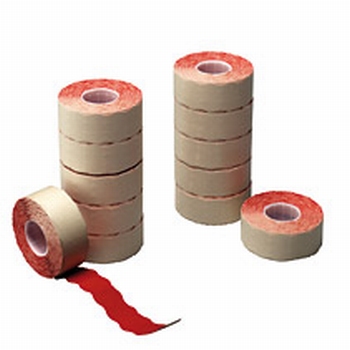 Herlitz prijsetiketten voor prijstang 2-regels -12 rol Rood