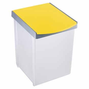 Inzamelbox Helit voor recyclebare stoffen 20L grijs - geel
