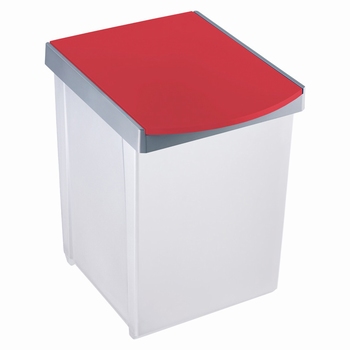 Inzamelbox Helit voor recyclebare stoffen 20L grijs - rood