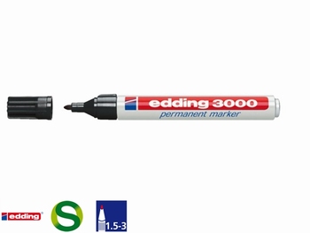 Viltstift edding 3000 rond zwart 1.5-3mm