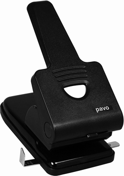 PAVO zware 2-gaats perforator 60 vel zwart
