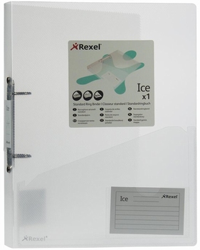 Rexel 2-ringsband Ice transparant met visitekaart insteekvak