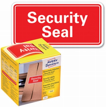 Avery 7311 verzegelingsetiket Security Seal 38 x 20 mm Rood