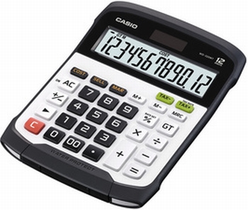 Casio WD-320 MT Bureau - rekenmachine zw/zil spatwaterdicht