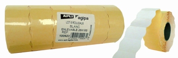 Agipa Prijstang etiketten 26 x 16 mm wit o.a. METO 6 rollen