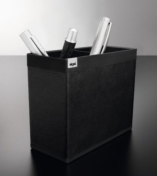 Sigel luxe pennenkoker Cintano S kunstleder zwart