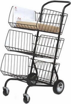 Postwagen Alba metaal gelakt zwart 3 manden