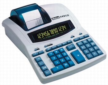 Ibico 1491X bureaurekenmachine met telrol thermisch