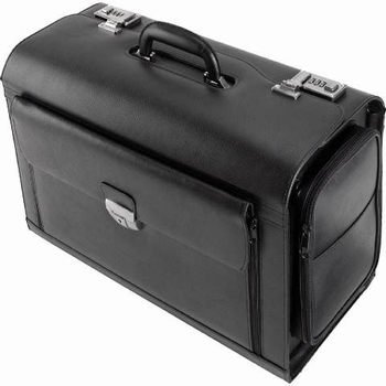 Pilotenkoffer Alassio VERONA. Zwart leer