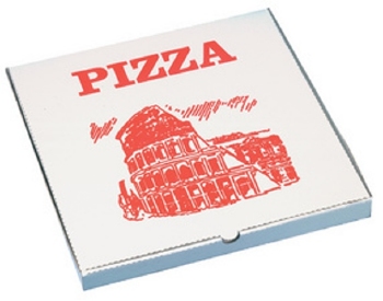 STARPAK Pizzadoos 330x330x30mm wit/rood 100 stuks
