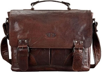 PRIDE&SOUL schoudertas "Business Bag L", Leder, bruin