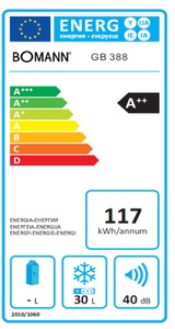 BOMANN mini koelkast GB 388 Zilver