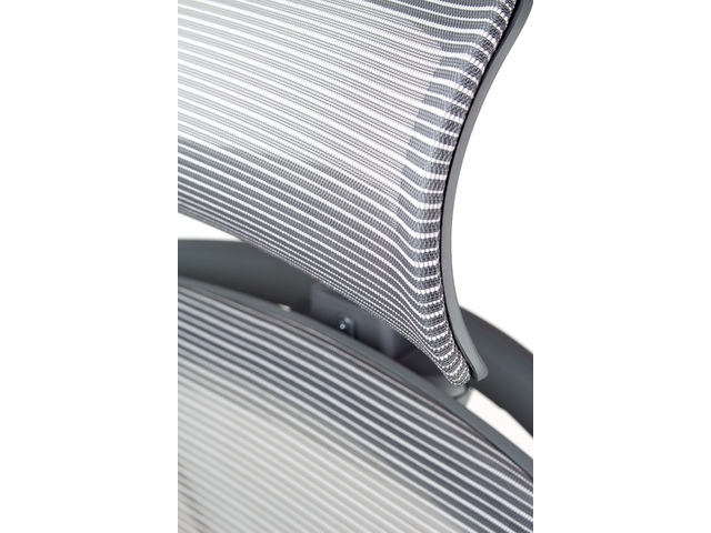 Bureaustoel luxe Kangaro netstof met hoofdsteun grijs/blauw