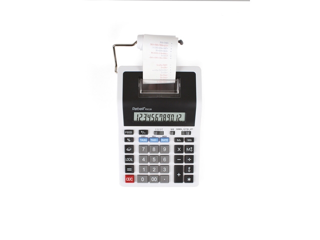 Calculator Rebell PDC20 WB wit-zwart print