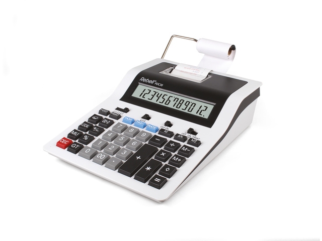 Calculator Rebell PDC30 WB wit-zwart print