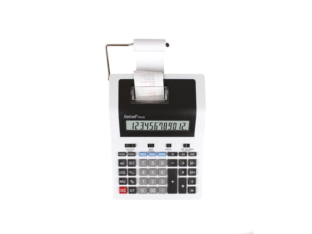 Calculator Rebell PDC30 WB wit-zwart print
