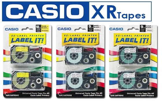 Casio Labelprinter Tape XR-12 - 12mm - 8m zwart op wit