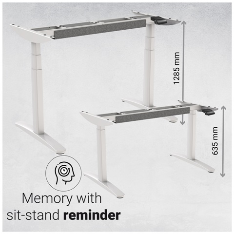DESQ elektrisch zit-sta bureau frame Heavy Duty wit