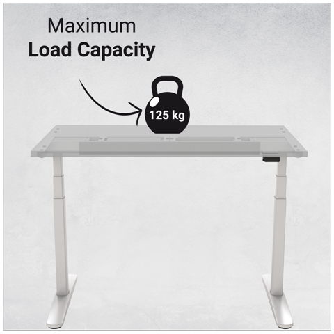 DESQ elektrisch zit-sta bureau frame Heavy Duty wit