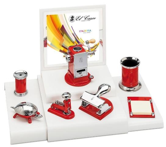 EL Casco M-1 CO  luxe nietmachine klein Rood / Chroom