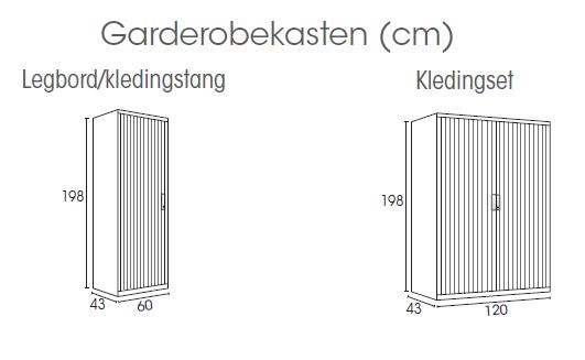 Garderobekast Ariv - X' File 198 cm Hoog 120 cm Breed