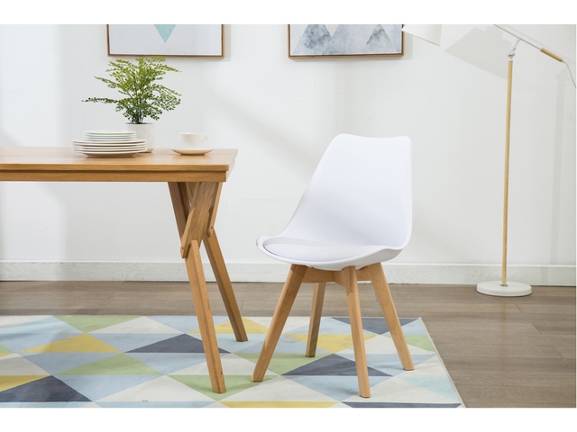 Kantinestoel, vergaderstoel Brekka wit 4 stuks