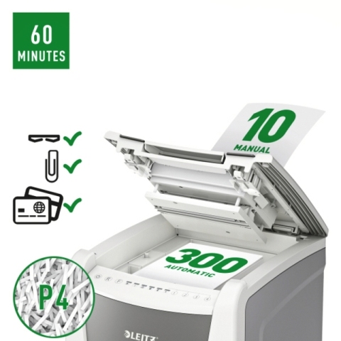 Leitz IQ Auto+ Office 300 P4 papiervernietiger snippers 4x28