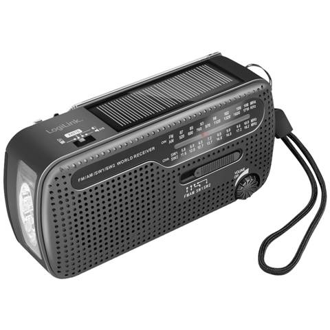 LogiLink dynamo handslinger radio, zonnepaneel en zaklamp