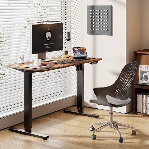 LogiLink elektrisch Thuis Zit/Sta bureau 120 x 60 cm Zw/Br.