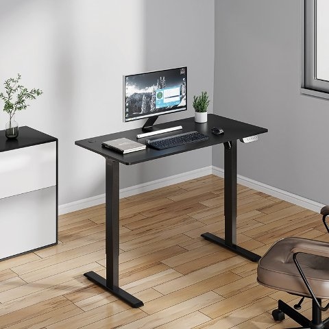 LogiLink elektrisch Thuis Zit/Sta bureau 120 x 60 cm Zw/Br.