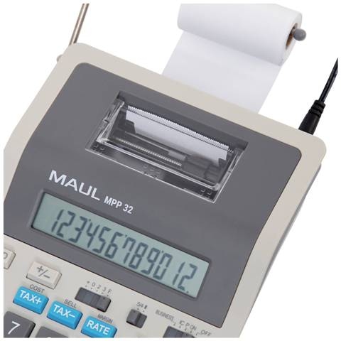 MAUL bureaurekenmachine MPP 32 grijs met telrol
