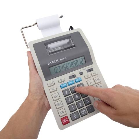 MAUL bureaurekenmachine MPP 32 grijs met telrol
