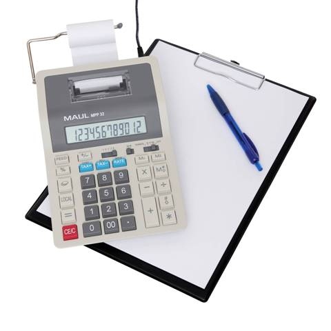 MAUL bureaurekenmachine MPP 32 grijs met telrol