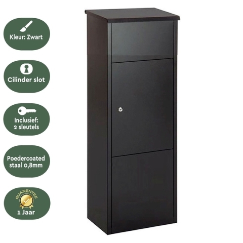 Pakketbrievenbus BRASQ 105x38x24cm PB400 Zwart