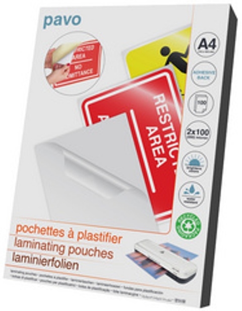 Pavo lamineerhoezen A4 2x125mic  zelfklevend 100 stuks