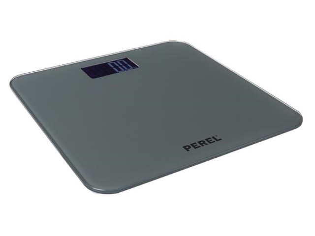 Personenweegschaal, digitaal, max. 180 kg, omgekeerd lcd-scherm, automatische uitschakeling, grijs