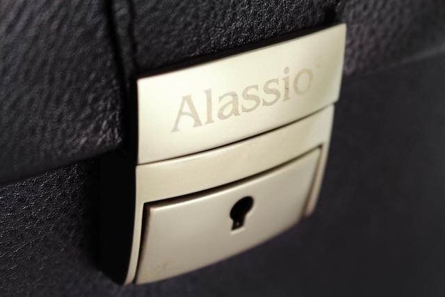 Pilotenkoffer Alassio VERONA. Zwart leer